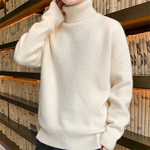 Autumn and Winter Padded Thickened Paragraph Sweater Men's High Collar Knitted Sweater Inside(2XL)2