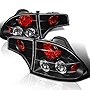 SPEC-D TUNING Black Housing Clear Lens Tail Lights Compatible with 2006-2011 Honda Civic Sedan 4 Door, Left + Right Pair Assembly