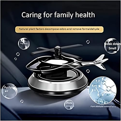Image of car helicopter solar Perfume Diffuser - Automatic Rotating Dashboard Air Freshener Powered by Sunlight | Stylish Car Interior Accessory for Fresh Aroma & Decoration
