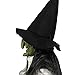 Halloween Old Witch Mask Scary Green Creepy Old Hag Mask with Hair Hat Cosplay Prop Horror Wizard Dress Up Face Cover