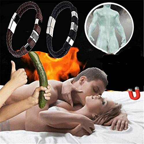 2pcs Striped Magnetic Masculinity Leather Bracelet, Men s Leather Bracelet with Stainless Steel Magnetic Clasp, Multi-Layer Braided Leather Men Wristband Bangle