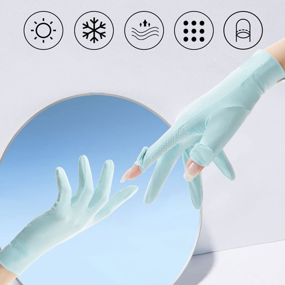 1 Paire De Gants De Protection Solaire Pour Femme - En