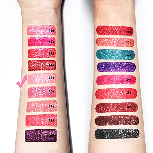 Rosarden Glitter Lip Gloss, Shimmer Lip Gloss, Diamond Shimmer Metallic Lip Gloss,Waterproof Lipstick, Glitter Liquid Lipsticks, Shiny Lip Gloss, Sparkly Glossy Metallic Shimmer, Glitter For Lips, Eyes, Cheeks ,Liquid Matte Lip Gloss, Shiny Lip Tint Plumping Glitter Gloss Nude Glitter Lip Gloss #TOP1