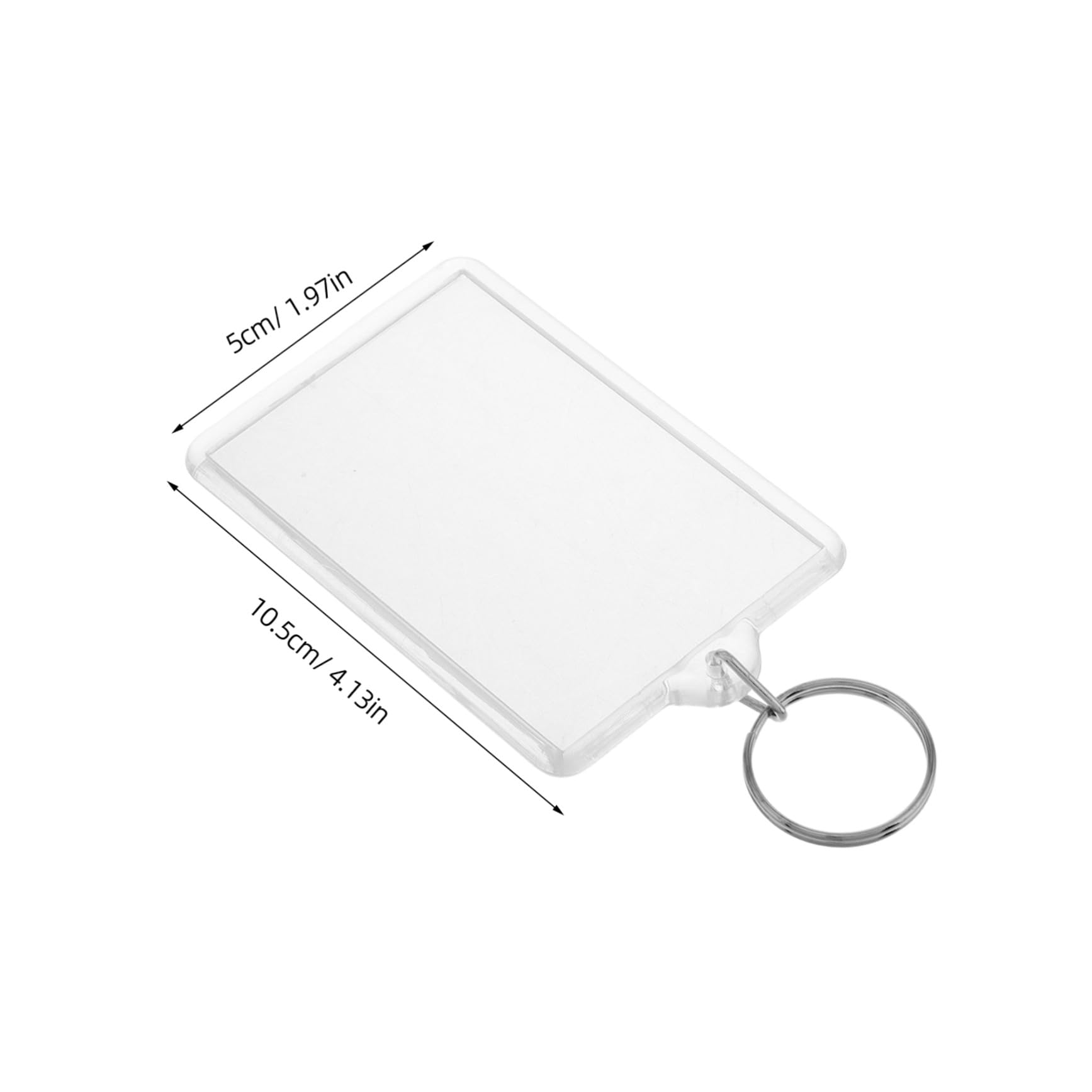 50 Stück Transparente Schlüsselanhänger mit Bilderrahmen Rechteckige aus Robustem Kunststoff DIY Foto Schlüsselanhänger zum Personalisieren mit Spaltring für Kreative Fotoanhänger