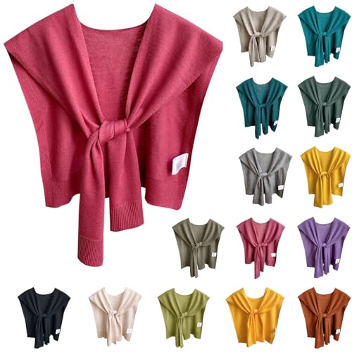 HGps8w Women's Knitted Shawl Solid Color Poncho Cape Scarf Shawls Outwear for All Season2