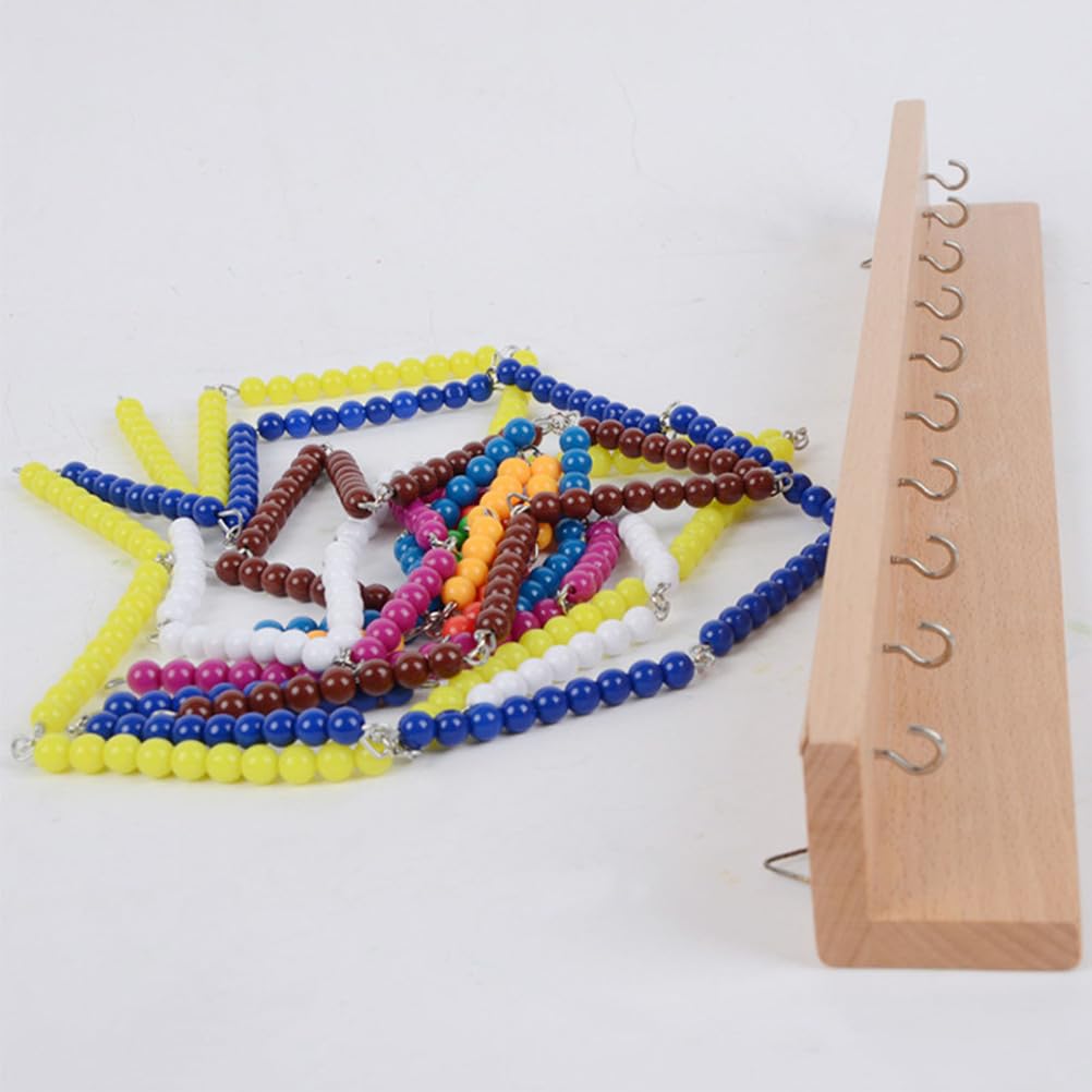 Montessori - Juego de cadena de cuentas cuadradas, manipulador de matemáticas para contar saltos y aprender cuadrados