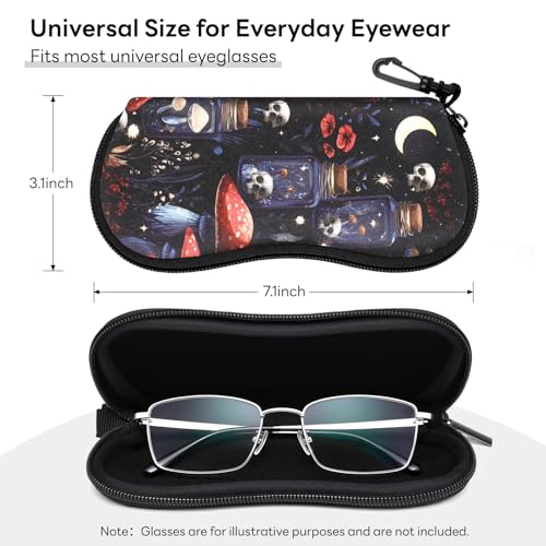 Image of Sunglasses Case with Belt Clip, Ultra Light Neoprene Zipper Soft Padded Glasses Case for Women Men