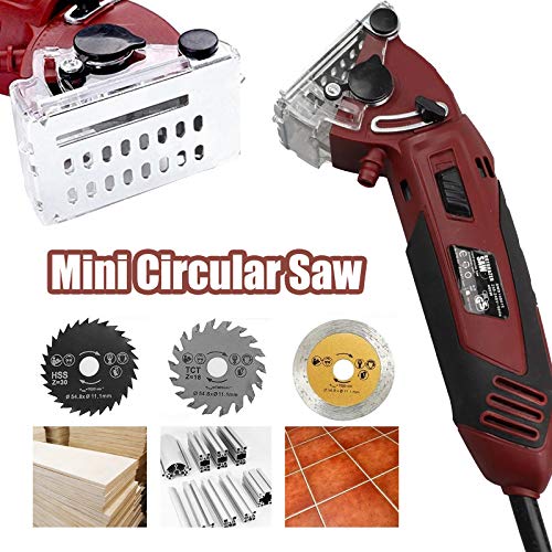 Electric Mini Laser Circular Saw Hand Held Grinder Cutting Tool Kit w/ 3 Blades - Thumbnail 5