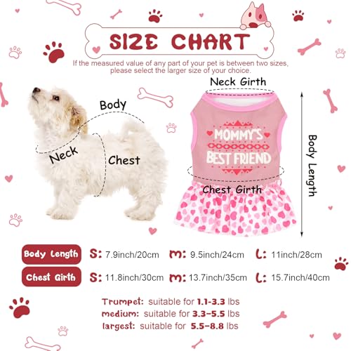 6 Pack Girl Dog Clothes Pet Dress Shirt Female Cute Dog Sundress Puppy Christmas Apparel Clothes Outfits with Ruffles for Pets Cats(Medium) - Image 3