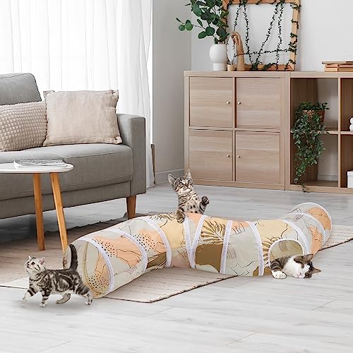 Image of Glittme Cat Tunnel, Cat Tunnels for Indoor Cats, S-Shape Cats Cave with Cat Toys, Foldable Cat Tubes and Tunnels for Cats, Rabbit, Puppy, Guinea Pig