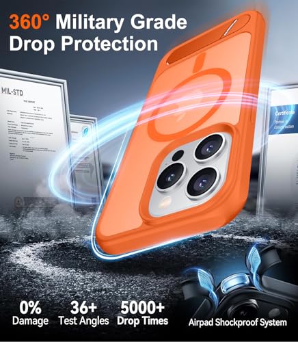 Image of Magnetic Compatible with iPhone 15 Pro Case, [Built-in Invisible Kickstand][Compatible with MagSafe][Military Grade Shockproof] Slim Translucent Matte Phone Case for iPhone 15 Pro 6.1 inch