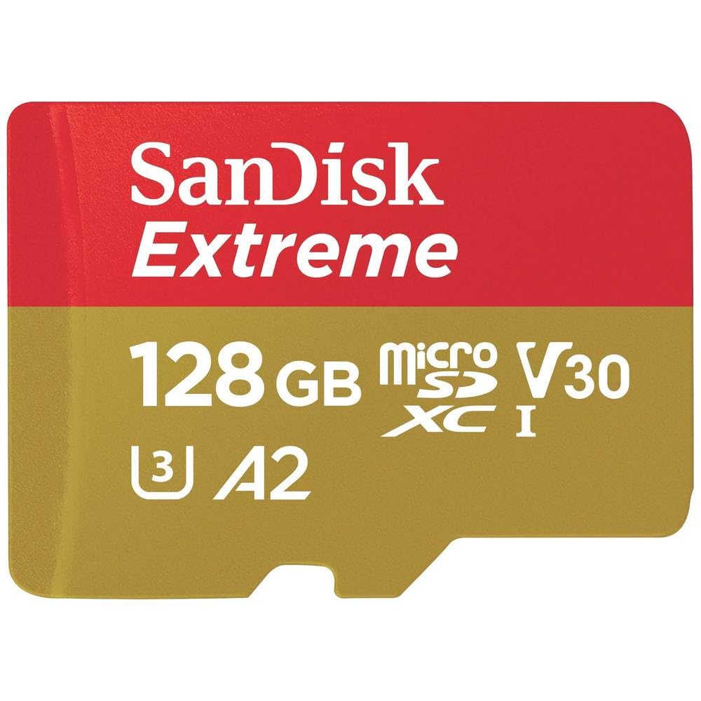 SanDisk 128 Go Extreme carte microSDXC pour caméras embarquées et drones + Adaptateur SD - Guide 360
