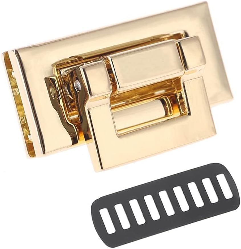 1 Pc Rectangle Shape Clasp Turn Lock Lock DIY Leather Handbag Replacement Bag Hardware Accessories(White-Fruit peach5)