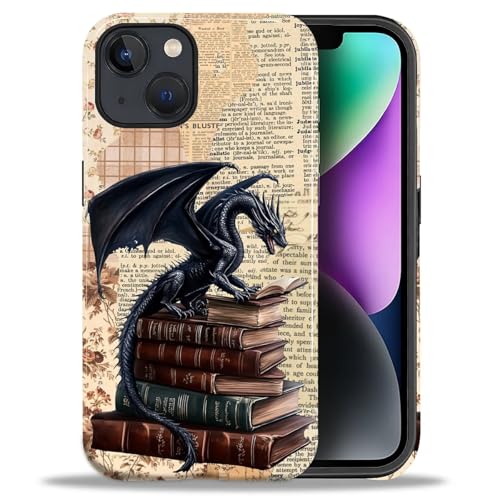 Coque iPhone 14 dragon livre fantasy étui de protection intégral rigide antichoc