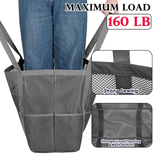 Image of Fammart Mesh Beach Bag for Women, Large Beach Toy Pool Bag with Zipper Pocket, SandProof Cruise Essentials 2026 Family Travel