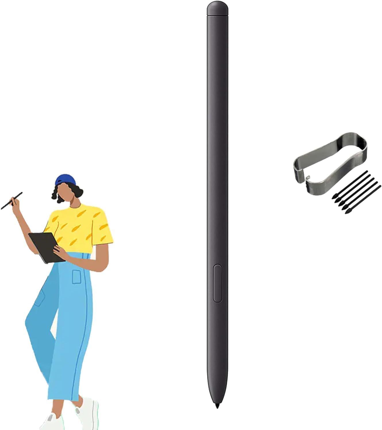Samsung Galaxy Tab S6 Lite S Pen Stylet de Rechange Gris Oxford + Pointes