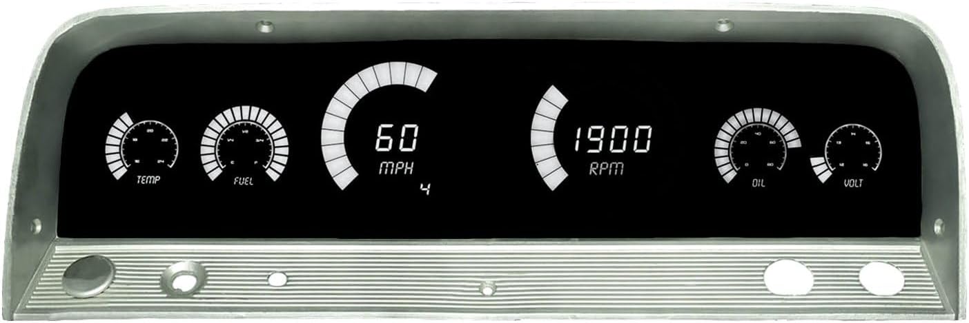 Panel de medidor de repuesto digital LED compatible con camiones Chevy, actualización precisa y elegante del tablero (blanco)