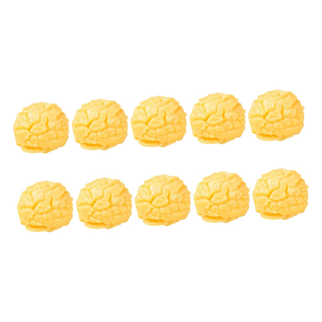 10pcs Simulation Popcorn Model Model supplies ornaments snack phone case crafts earrings decorate Popcorn Landscape puffed food Fake Popcorn Model food spherical