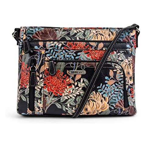 MultiSac Women's Summerville East West Crossbody Bag Cross Body, Elegance Floral, One Size Cover
