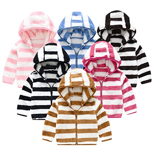 Toddler Boys Girls Winter Long Sleeve Fashion Stripe Thick Warm Hooded Tops Soft Coat Jacket Kids Jackets4