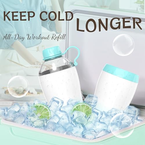Image of Insulated Water Bottle for Women, 24 oz Stainless Steel Water Bottles, Double Walled, 2 Lids (Chug & Tumbler) - Hydrate & Caffeinate,Available Gift Wrapping