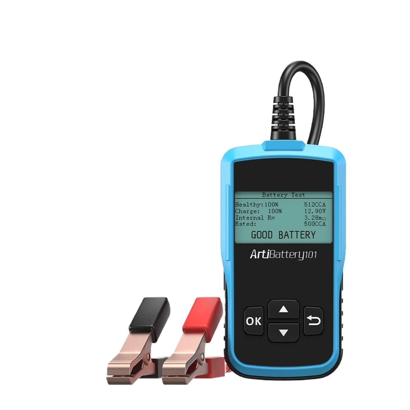 Probador de baterías, Probador de batería de coche AB101, 6 V/12 V, analizador de cargador automático, 2000 CCA, comprobador de circuito de carga y arranque del coche