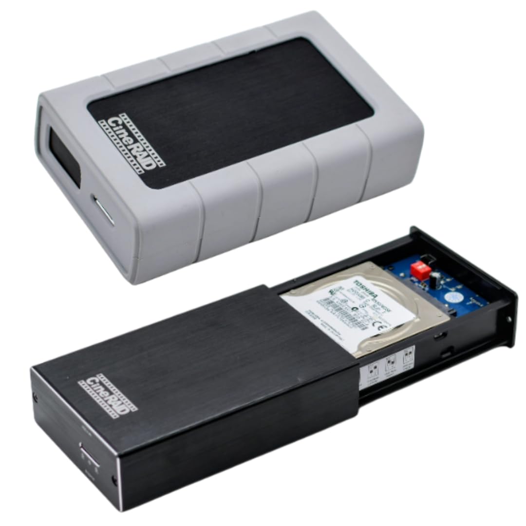 CineRAID CR-H218P (Dual-Bay Hard Drive RAID Enclosure for 2.5" SATA SSD/HDD) USB3.1 Gen 2 10Gbps with UASP, RAID 0/1/JBOD/Normal, Compatible with Win/