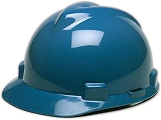 MSA 463943 V-Gard Hard Hats with Staz-On Suspension, Standard, Red Blue, Standard