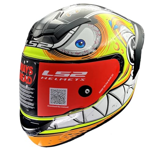 LS2 Helmets - FF352 Rookie - Rampage - Gloss Fluo Yellow - Single Visor Full Face Helmet (2XL - 600 MM)