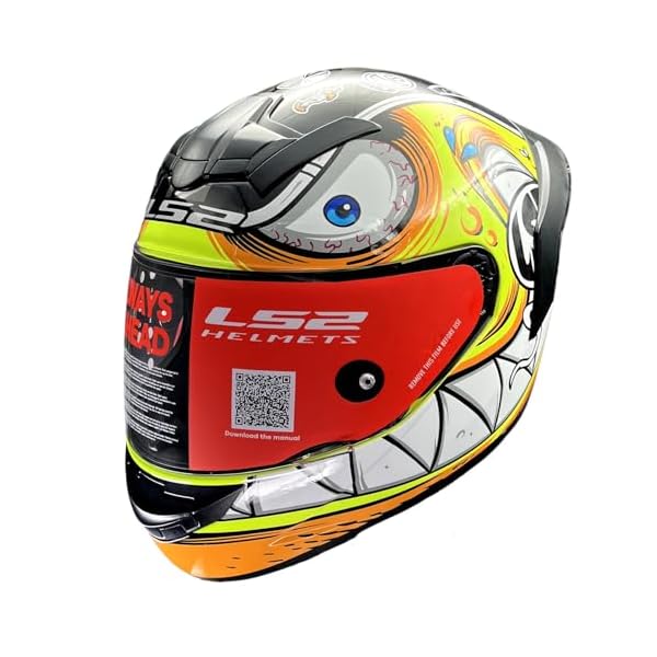 LS2 Helmets - FF352 Rookie - Rampage - Gloss Fluo Yellow - Single Visor Full Face Helmet (2XL - 600 MM)