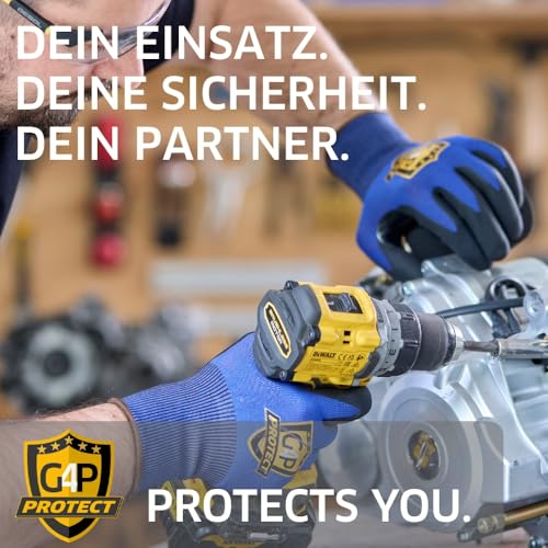 G4P Anti Cut Pro Schnittschutzhandschuhe - 2 Paar Arbeitshandschuhe, Schnittschutzklasse D mit Touchscreen-Funktion, Montagehandschuhe aus UHMWPE für Präzisionsarbeiten & Industrie, Gr. XL (Gr 10)