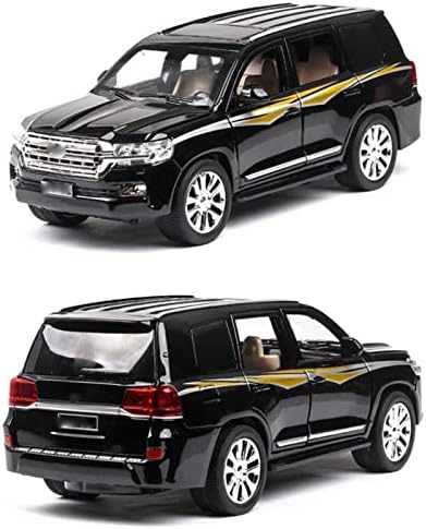 YBSM Diecast Car 1/32 For Toyota For Land-Cruiser Simulation Die Cast Sound And Light Pull Back Alloy Cars Model Boy Toys Gift (Color : Black)