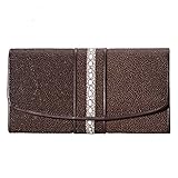 Weibliche Telefonhalter Leder Stingray Skin Dame Lange Trifold Karten Brieftasche Alien Leder Frauen Große Kupplung Geldbörse