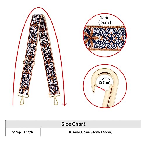 Image of Wide Shoulder Strap Adjustable Replacement Belt Guitar Style Crossbody Bag Handbag Strap Multicolor Canvas Straps(Wide:2in)(Color77)