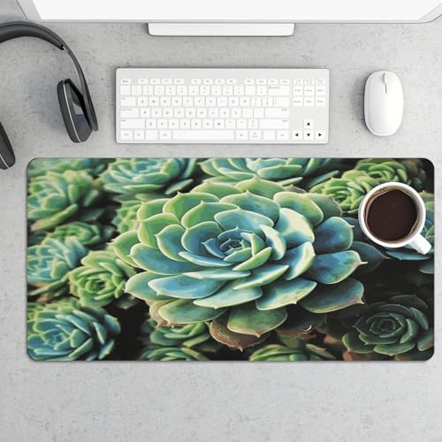 Tapete para escritorio grande de plantas suculentas 30x60 cm miniatura 5