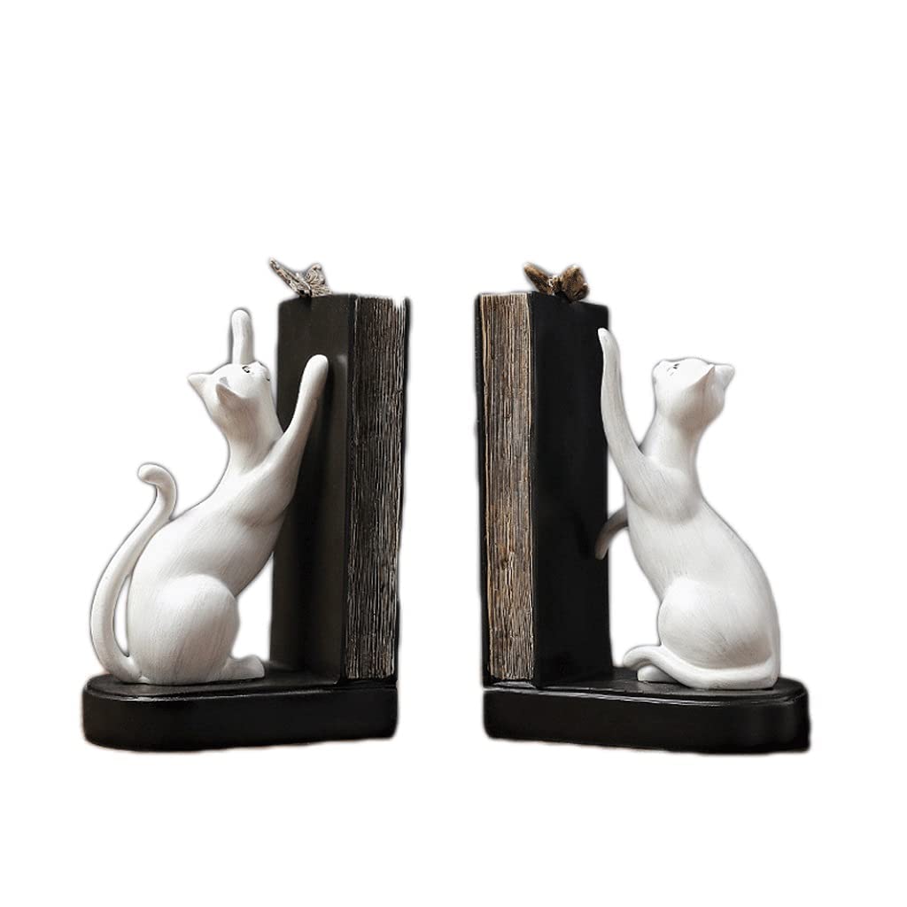 Fermalibri creativo retrò in resina a forma di gattino, fermalibri da ufficio, decorazione per soggiorno