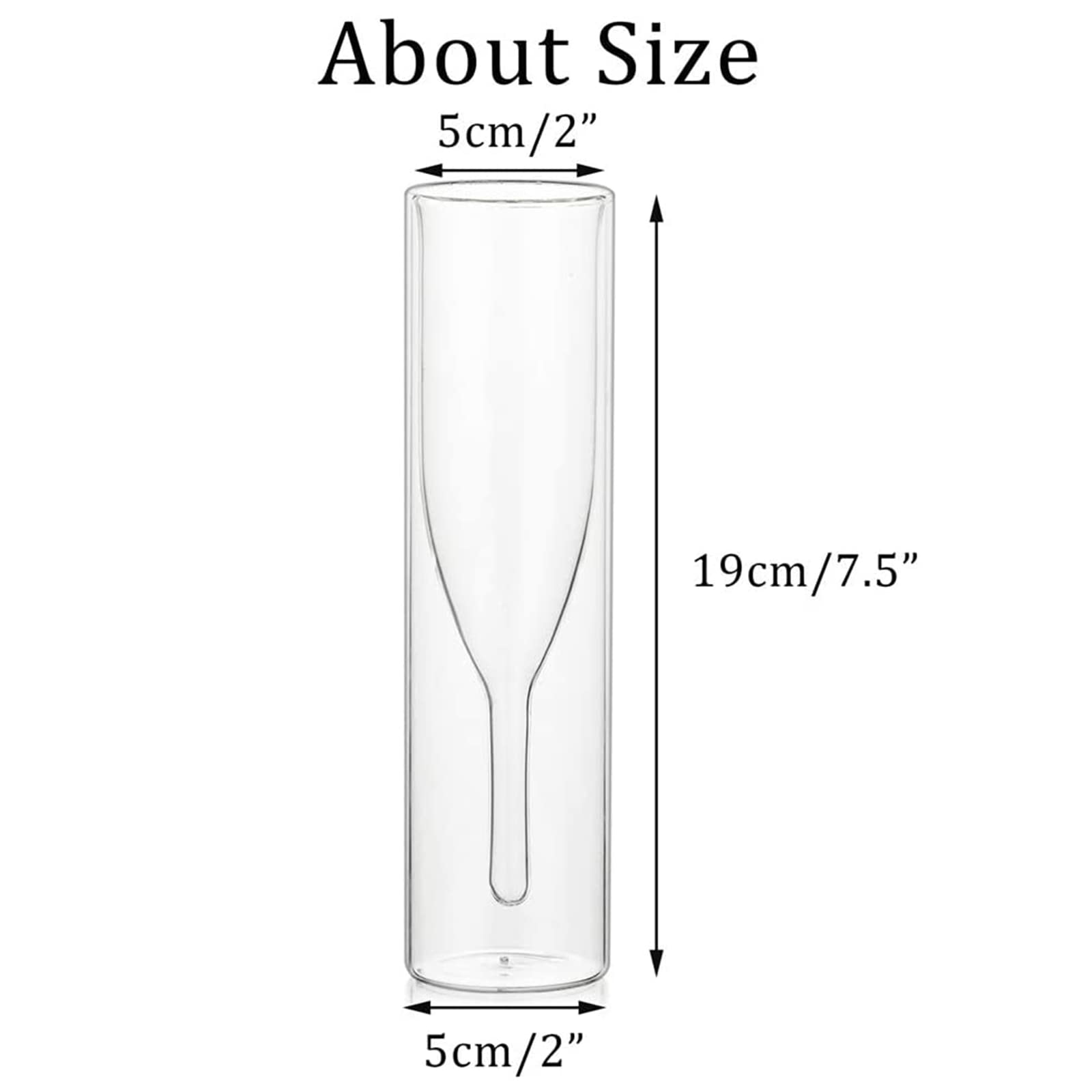 Sziqiqi Verres à Flûte à Champagne en Cristal à Double Paroi, Classics Tulip Goblet, Tasses en Verre Transparent, Verres Soufflés à la Bouche Pour la Restauration, Mariages, Fêtes, Bars (6)