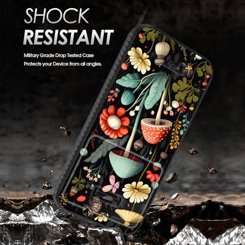 wiaekosef for Pixel 9/9 Pro Case Built in Slide Camera Lens Cover,Heavy Duty Shockproof Protection Dual Layer Case for Goolge Pixel 9/ Pixel 9 Pro 6.3 inch 2024,Mushroom Forest - image 2