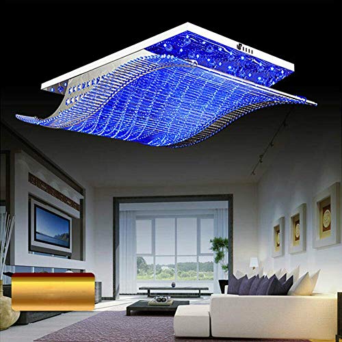 Vpabes Modern Crystal Ceiling Light With Remote 4 Color Changing Chandelier Lighting Flush Mount Led Ceiling Light Fixture Pendant Lamp For Dining Room Bathroom Bedroom Living Room #TOP4