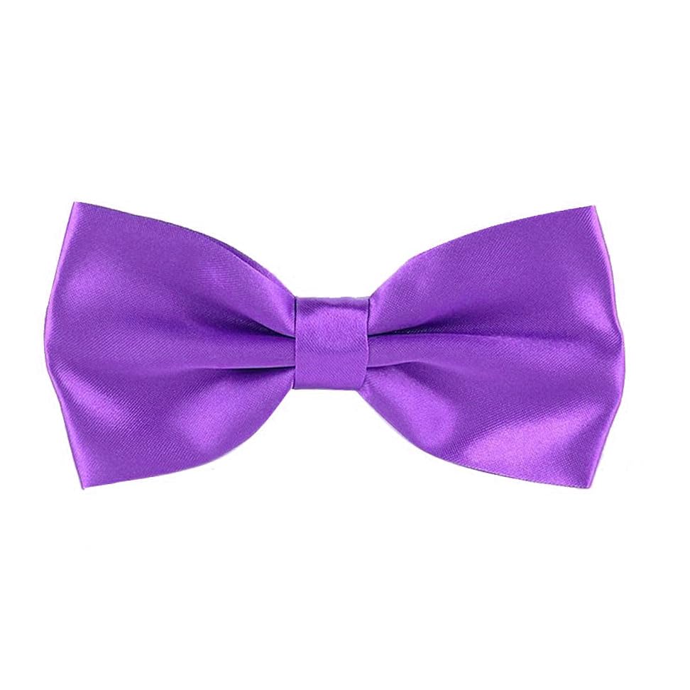 Image of Mens Classic Solid colour Bowtie 6pcs /12pcs Combo Pre-tied Satin polyester Formal tuxedo Bow tie Set For Boy Women and Men & Adjustable Length