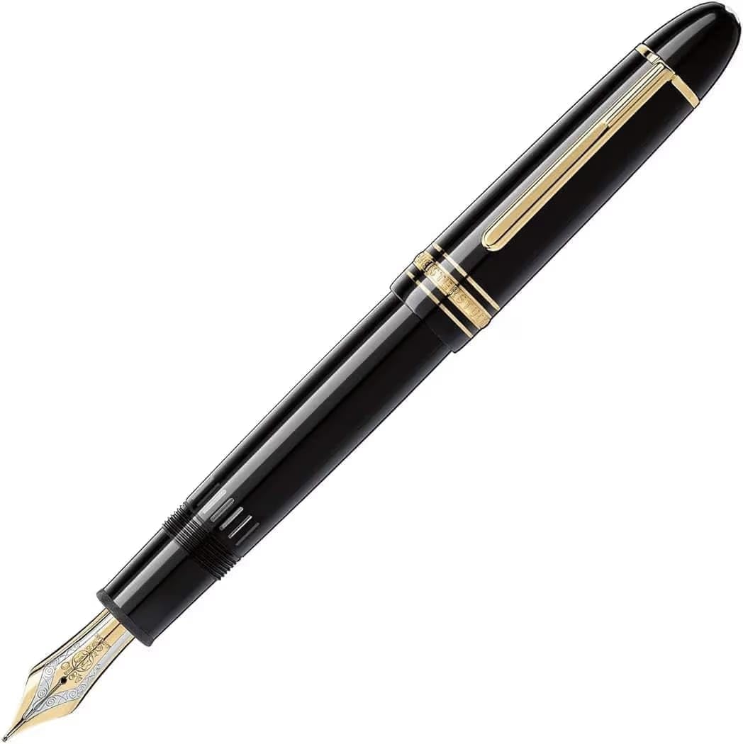 Mont__Blanc. Meisterstück Fountain Pen, Black with Gold-Tone Trim, Engraved Nib, Classic Writing Instrument-image-39