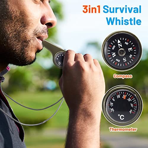 Emergency Sleeping Bag 2 Pack Survival Sleeping Bags Thermal Bivy Sack Waterproof Lightweight Emergency Blanket, With 3In1 Emergency Whistle,For Camping Survival Gear #TOP3