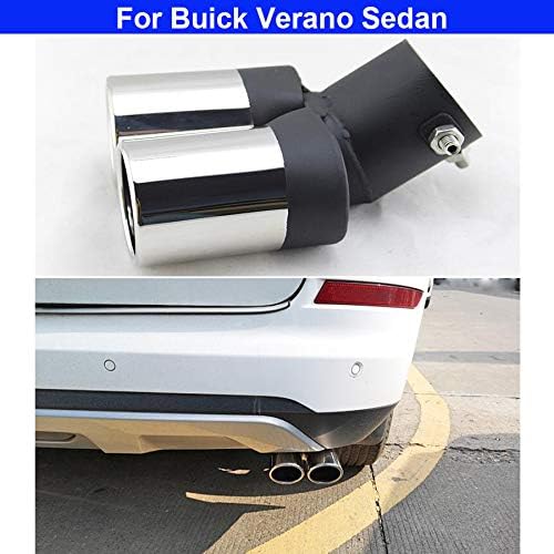 1pcs Silver Stainless Steel Exhaust Tail Rear Muffler Tip Tailpipe Trim For Buick Verano Sedan 2010 2011 2012 2013 2014 2015 2016 2017 2018 2019 2020 2021 2022 2023 2024