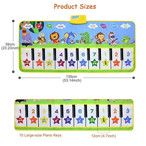 NEWSTYLE Muziek Piano Mat voor Kinderen, Kinderen Touch Spelen Toetsenbord Muzikaal Tapijt Piano Vloermat Dansmat… - Image 7