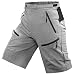 Cycorld Mens Mountain Bike Biking Shorts, Water Repellent MTB Shorts, Loose Fit Cycling Baggy Pants with Zip Pockets (L(Waist:33"-35", Hip:39"-41"), Grey)