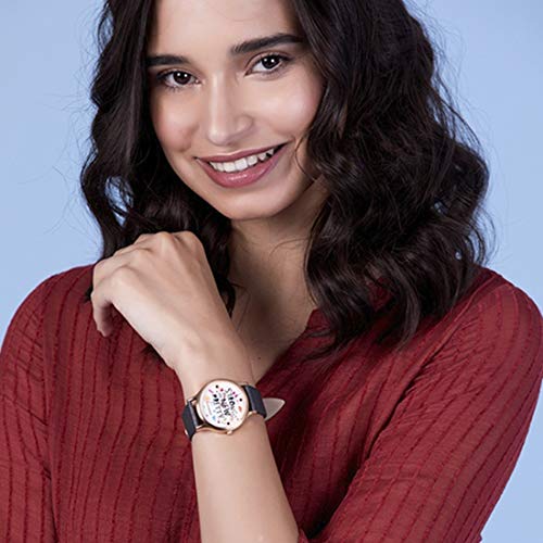 TEAL BY CHUMBAK Round Dial Analog Watch for Women|Strong is New Pretty Collection| Solid Vegan Leather Strap|Gifts for Women/Girls/Ladies |Stylish Fashion Watch for Casual/Work... - Image 4