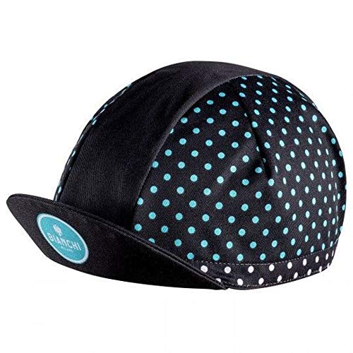 Bianchi Milano Neon Gorra de Ciclismo, Unisex Adulto, Lunares Negro/Verde, Talla única