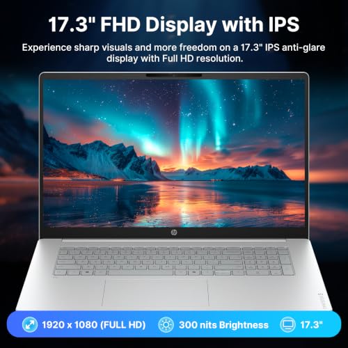 Image of HP OmniBook 3 17.3 inch FHD Business Laptop, AMD Ryzen 5 40, 8GB RAM, 1.5TB Storage (512GB SSD+1TB Docking Station Set), AMD Radeon 610M, FHD Camera, Copilot, Wi-Fi 7, Windows 11, Glacier Silver