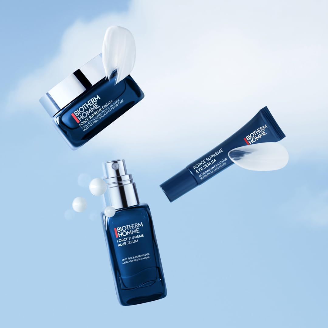 Biotherm Homme Force Supreme Eye Architect Augenserum, belebende Augencreme für Männer, mit blauem Algenextrakt, Pro-Xylane und Life Plankton, Anti Aging Augenpflege für straffere Augenpartie, 15 ml
