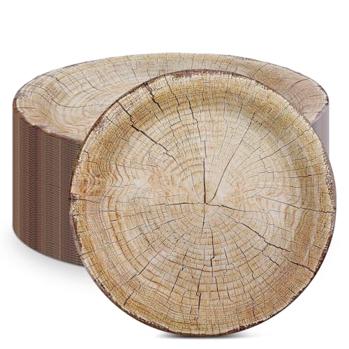 Lot de 50 assiettes jetables de 23 cm de diamètre, rondes, assiettes en papier pour fêtes, anniversaires, mariages et fêtes (23 cm de diamètre)